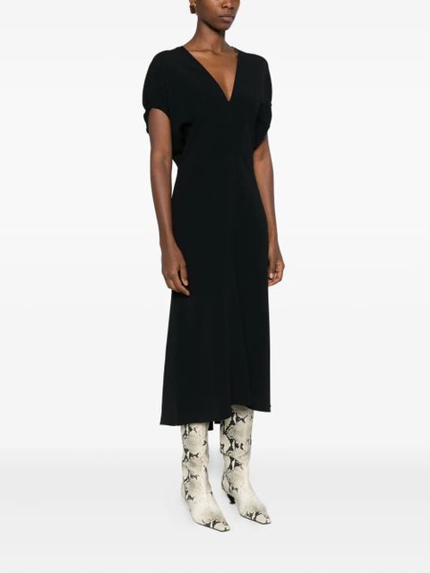 Victoria Beckham Edith v-neck midi dress - Black