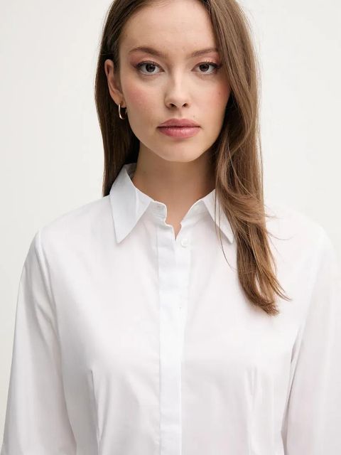 United Colors of Benetton koszula damska kolor biały regular z kołnierzykiem klasycznym 54KXDQ03B