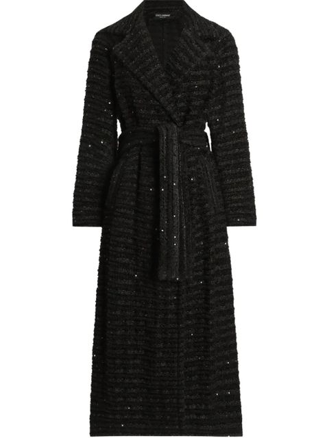 Dolce & Gabbana sequin-embellished tweed coat - Black - zdjęcie produktu nr 1