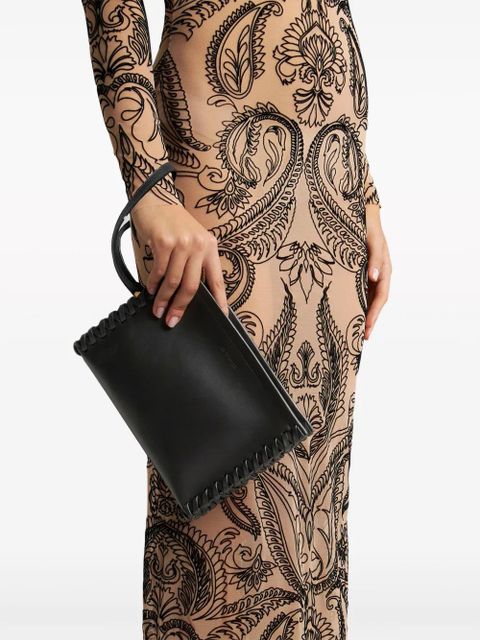 ETRO medium whipstich-detail leather clutch bag - Black - zdjęcie produktu nr 2