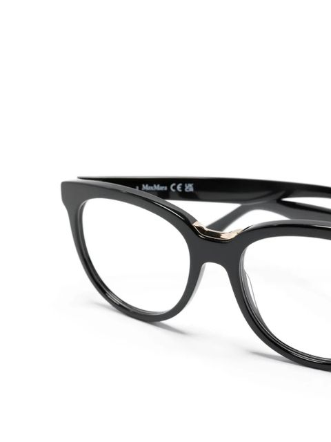 Max Mara Eyewear logo-print cat-eye frame glasses - Black