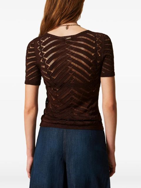 TWINSET chevron knitted T-shirt - Brown