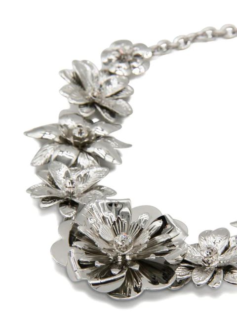 Blumarine floral-embellished chain necklace - Silver