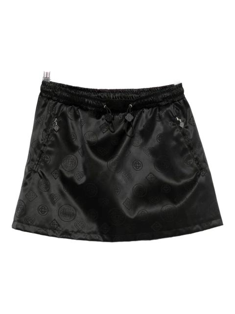 Casablanca drawstring patterned mini skirt - Black