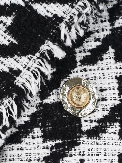 Balmain houndstooth-pattern fringed blazer - White - zdjęcie produktu nr 2