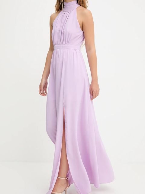 Answear.LAB sukienka kolor różowy maxi rozkloszowana