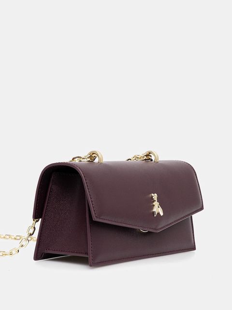 Patrizia Pepe torebka skórzana kolor bordowy 2B0032 L061