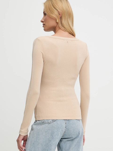 Guess longsleeve LENA kolor beżowy W5YP12 KCTC2 - zdjęcie produktu nr 2