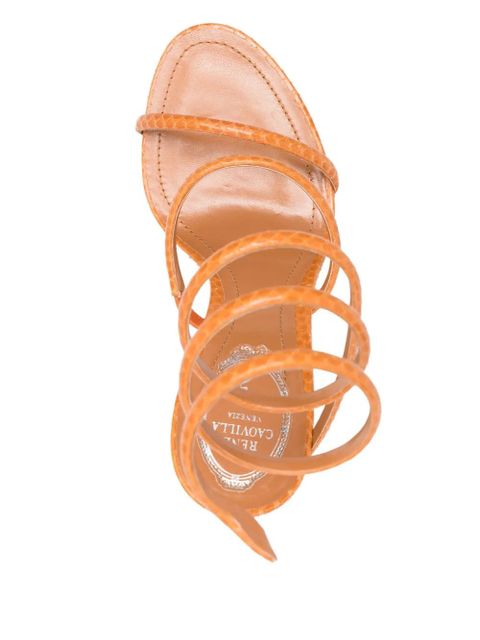 René Caovilla 110mm leather sandals - Orange