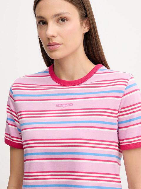 Tommy Jeans t-shirt bawełniany damski kolor różowy DW0DW21391