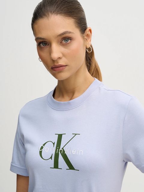 Calvin Klein Jeans t-shirt bawełniany damski kolor niebieski LV047B865G