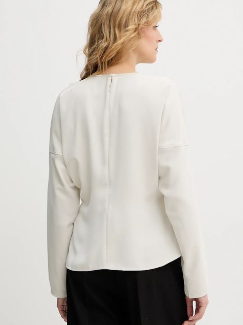 Calvin Klein bluzka damska kolor beżowy gładka LV044D176G