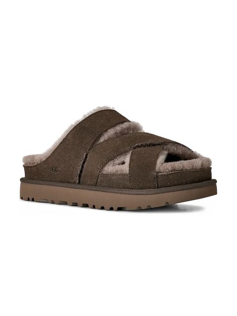 UGG klapki zamszowe W Greenport Cross Strap Slide - zdjęcie produktu nr 1