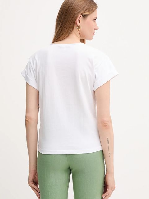 Pedro del Hierro t-shirt bawełniany damski kolor biały 4539638 - zdjęcie produktu nr 2