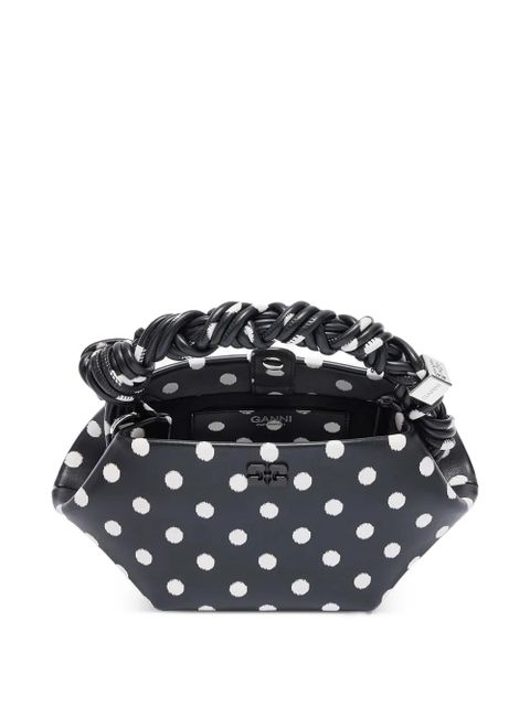 GANNI mini Bow polka-dot tote bag - Black