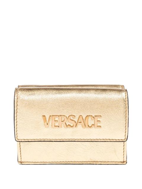 Versace logo-plaque leather wallet - Gold - zdjęcie produktu nr 1