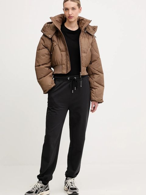adidas by Stella McCartney kurtka ASMC Crop kolor brązowy zimowa JM3652