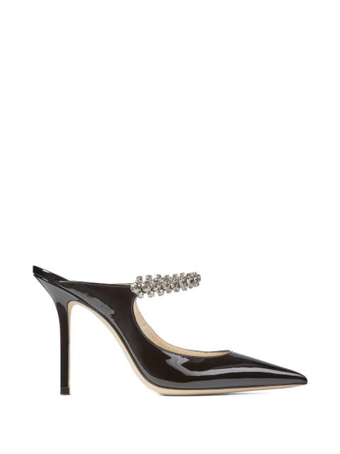 Jimmy Choo crystal-strap pointed mules - Black - zdjęcie produktu nr 1