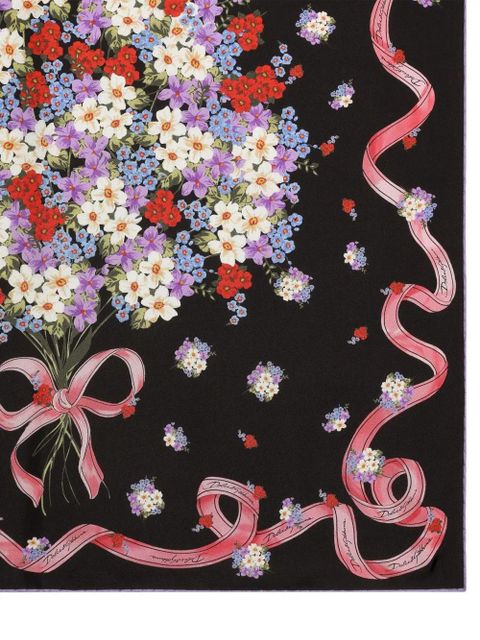 Dolce & Gabbana floral-pattern scarf - Black - zdjęcie produktu nr 2