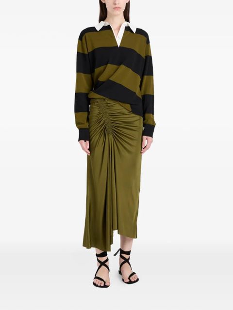 Proenza Schouler Corinna striped polo top - Green - zdjęcie produktu nr 2
