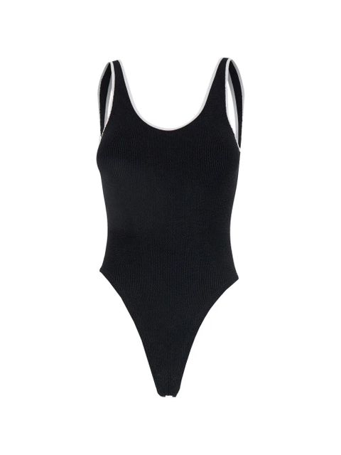Hunza G Faye contrast-trim swimsuit - Black - zdjęcie produktu nr 1