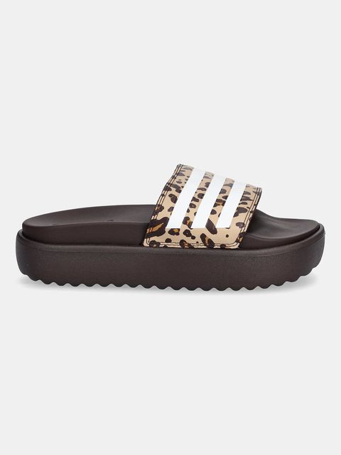 adidas klapki Adilette Platform damskie kolor brązowy na platformie JR9234