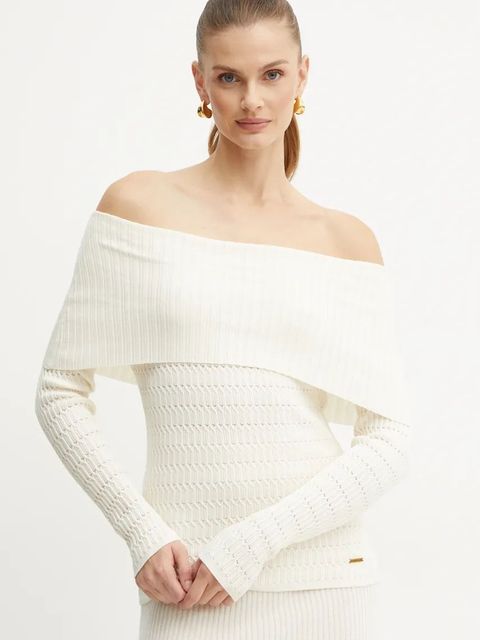 Twinset sweter damski kolor beżowy lekki 242LI3EBB