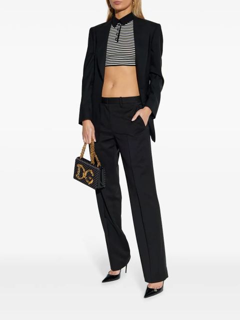 Dolce & Gabbana striped cropped polo shirt - Black - zdjęcie produktu nr 2