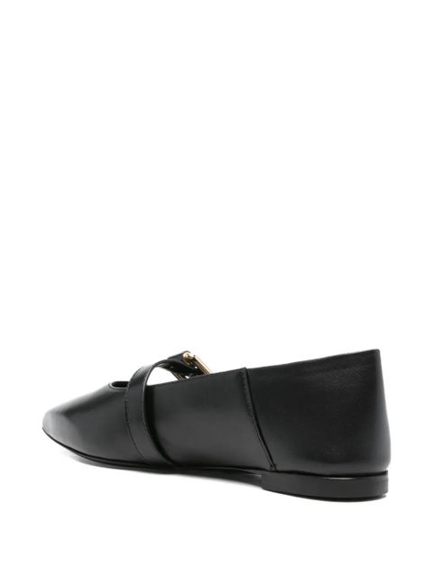 Moschino buckle strap ballet flats - Black