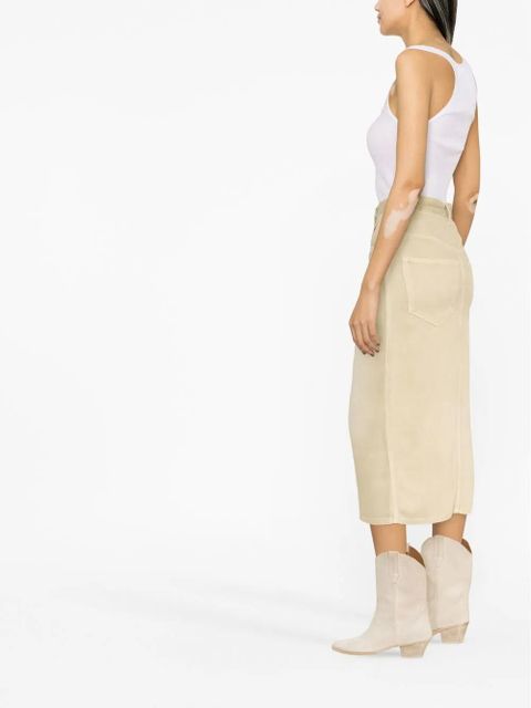 MARANT ÉTOILE Tilauria denim midi skirt - Neutrals - zdjęcie produktu nr 2