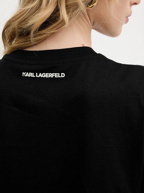 Karl Lagerfeld t-shirt bawełniany damski kolor czarny A3W17018