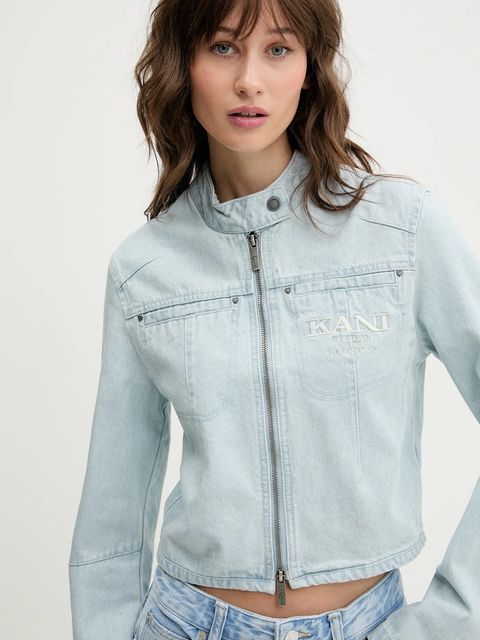 Karl Kani kurtka jeansowa kolor niebieski przejściowa 61770002