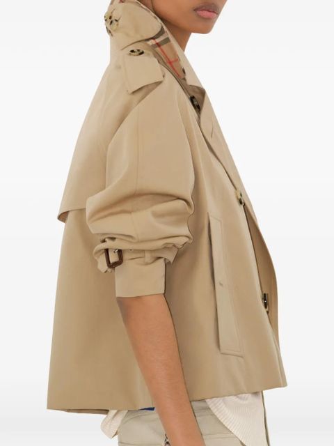Burberry cropped gabardine Mayfair trench jacket - Neutrals