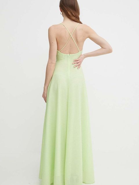 Emporio Armani sukienka kolor zielony maxi rozkloszowana 3D2A7J 2JJHZ