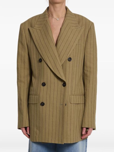 Dolce & Gabbana striped double-breasted linen jacket - Neutrals - zdjęcie produktu nr 1