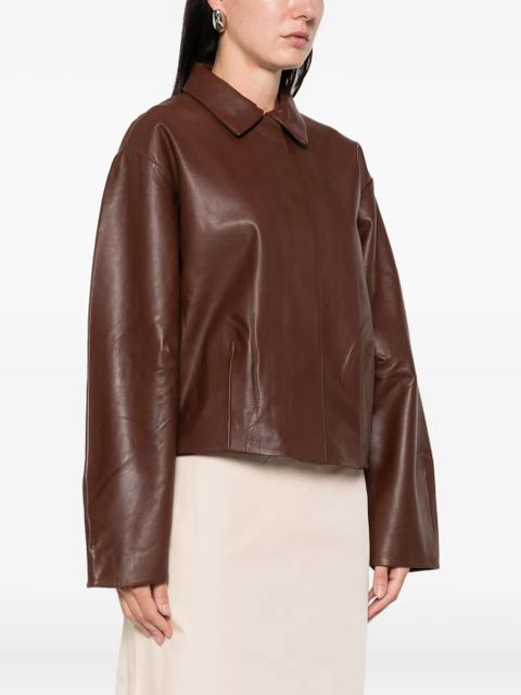 St. Agni Cocoon leather jacket - Brown