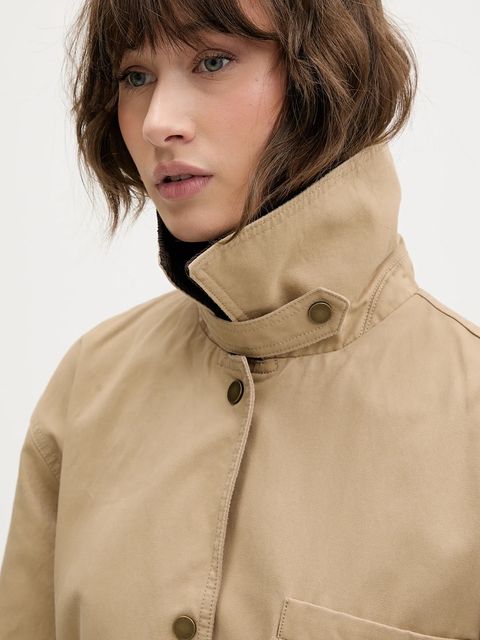 Abercrombie & Fitch płaszcz kolor beżowy KI144-5303-415