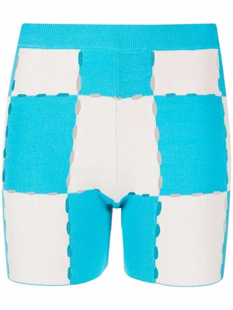 Jacquemus patchwork check shorts - Blue - zdjęcie produktu nr 1