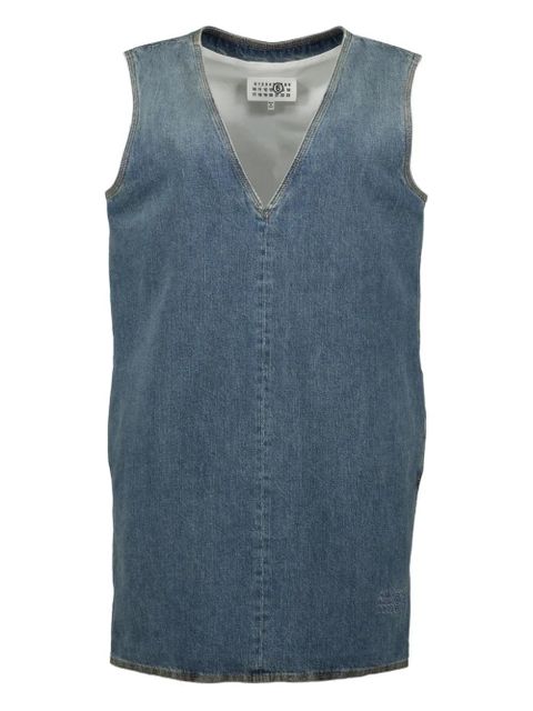 MM6 Maison Margiela v-neck denim mini dress - Blue - zdjęcie produktu nr 1