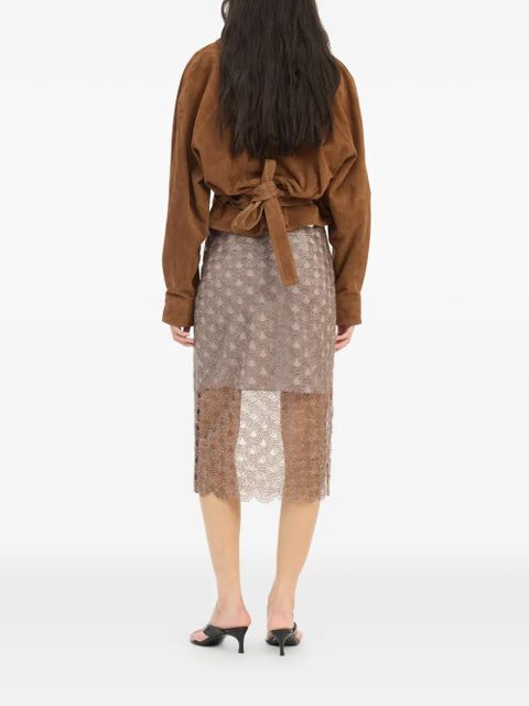 ROTATE BIRGER CHRISTENSEN sequin-embellished midi skirt - Grey