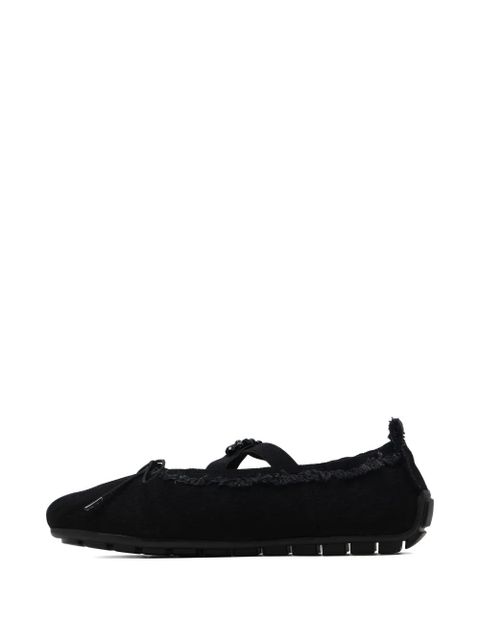 Simone Rocha frayed ballet flats - Black