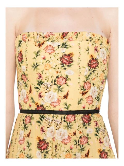 Agua By Agua Bendita floral strapless mini dress - Yellow