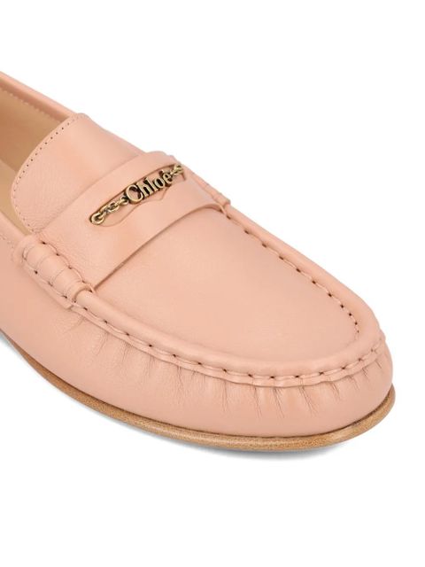 Chloé chain-detail leather loafers - Pink