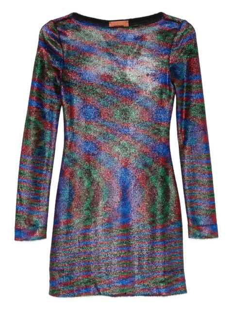Missoni abstract-pattern long-sleeve mini dress - Blue - zdjęcie produktu nr 1