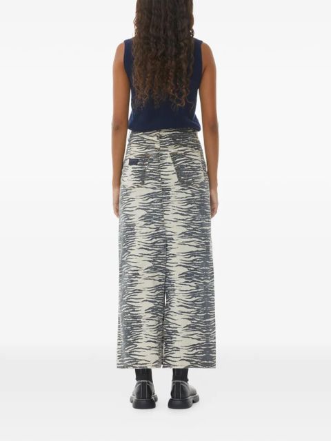 GANNI zebra-print maxi skirt - Neutrals