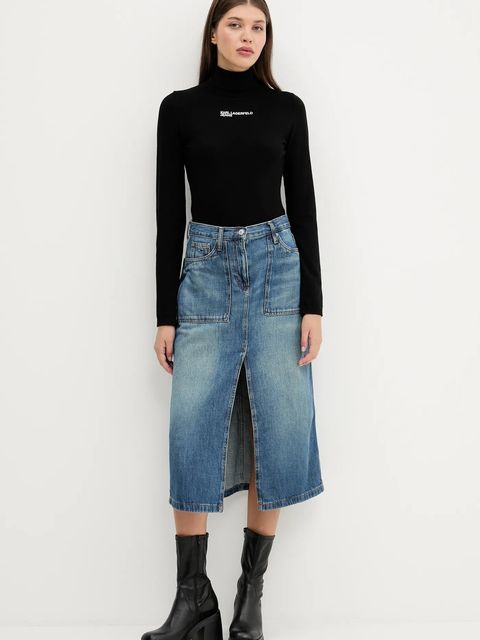 Karl Lagerfeld Jeans sweter damski kolor czarny lekki z golfem A3W18007 - zdjęcie produktu nr 2