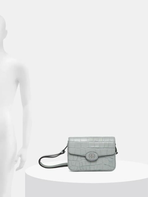 Tory Burch torebka skórzana Robinson kolor niebieski 165371.400