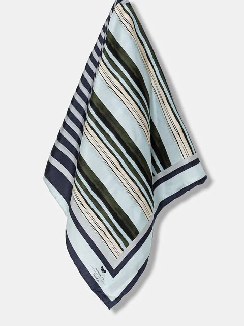 Weekend Max Mara apaszka jedwabna ONESTO damska kolor granatowy wzorzysta 2525546125600 - zdjęcie produktu nr 1