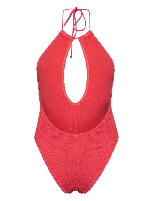 Bond-eye Bisou crinkled swimsuit - Red