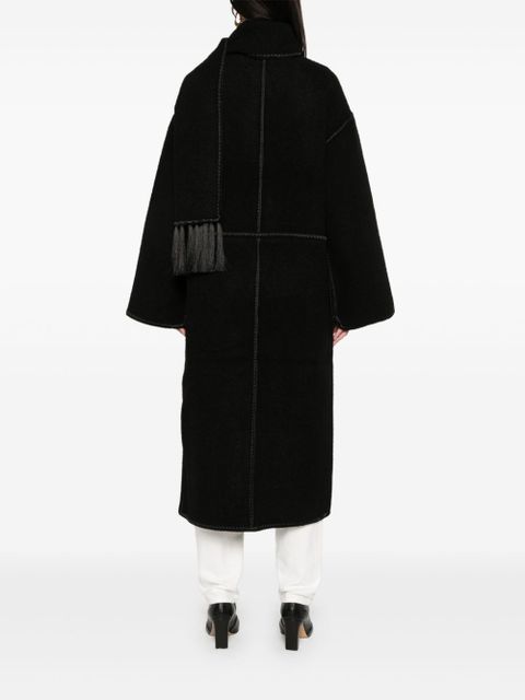 TOTEME embroidered scarf coat - Black